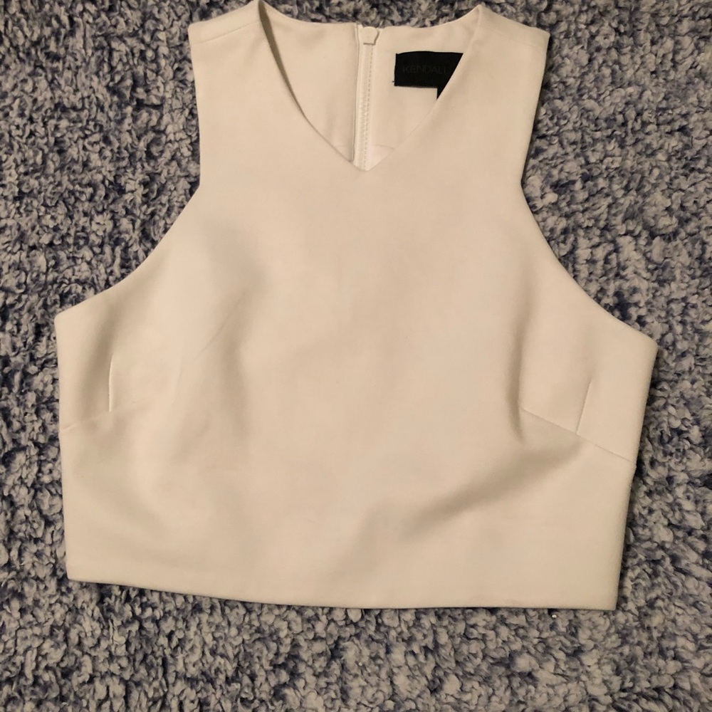 White Kendall and Kylie crop top